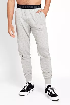 3 x Bonds Mens Essentials Skinny Trackie Trackpant Grey Marle