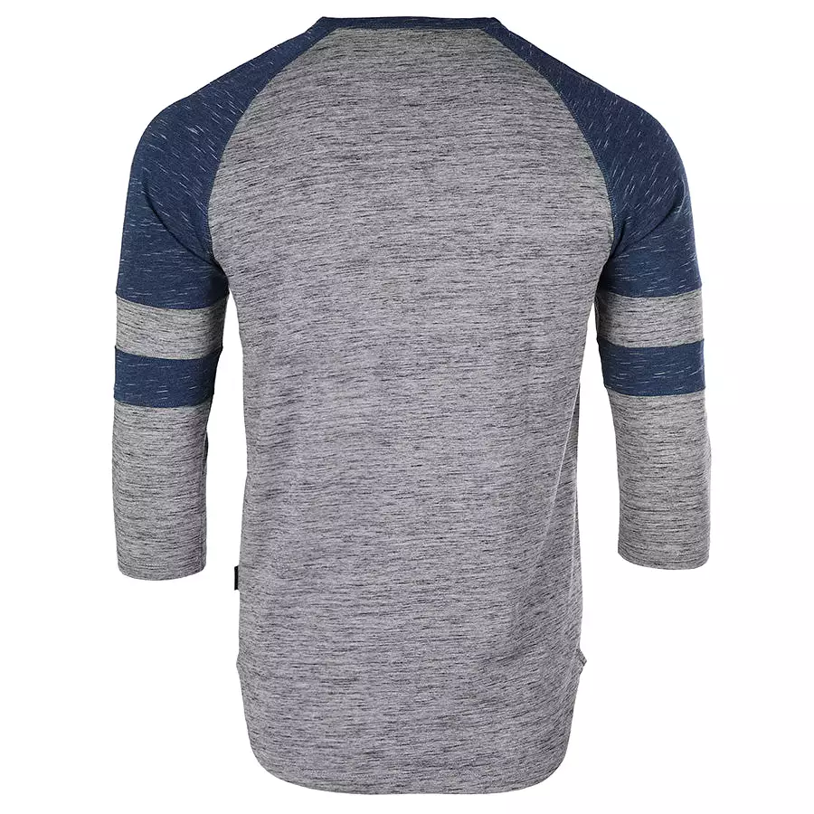 3/4 Sleeve NAVY Baseball Football College Raglan Henley Athletic T-Shirt