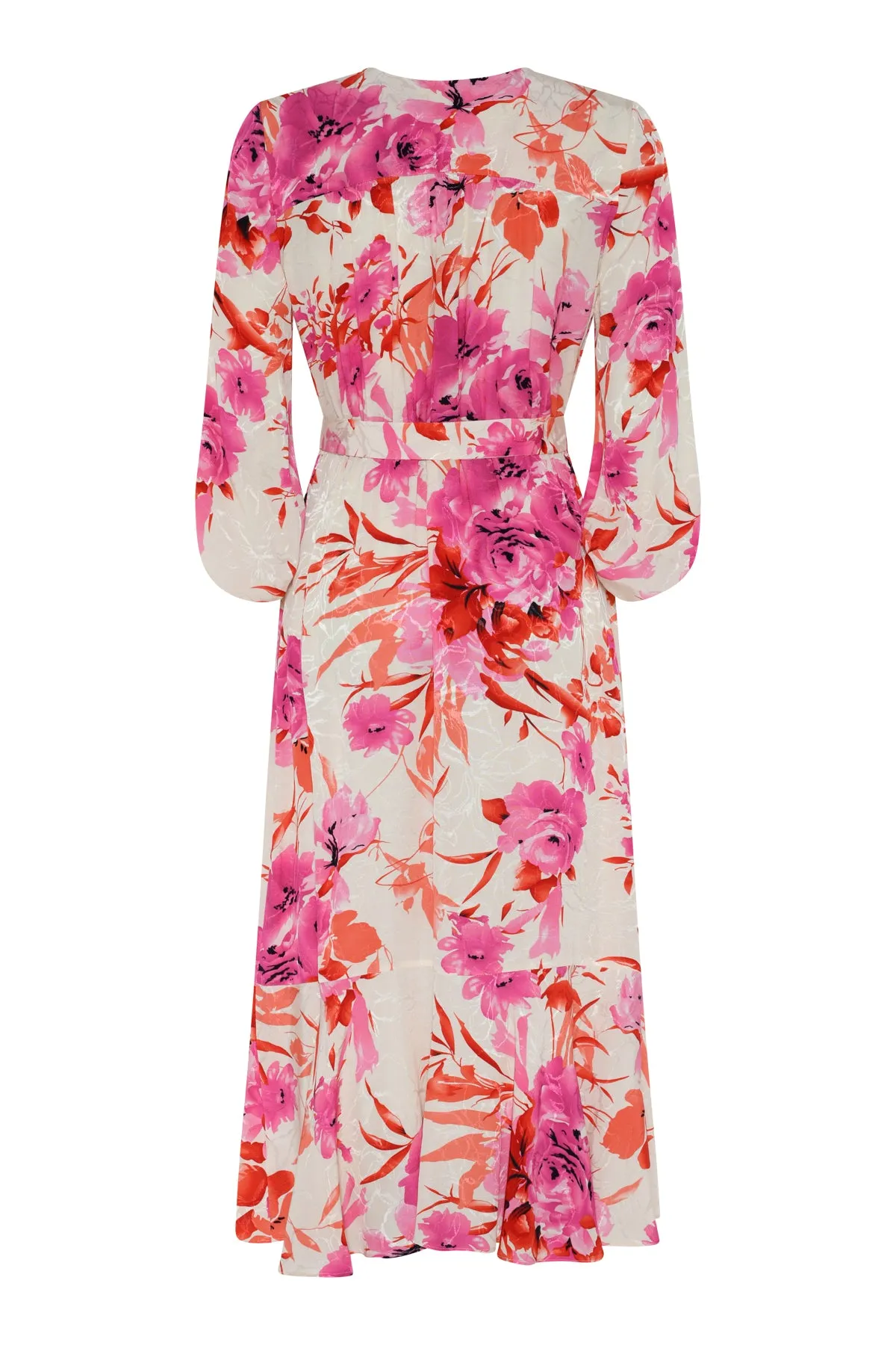 78654- Floral Print Wrap Dress - Tia