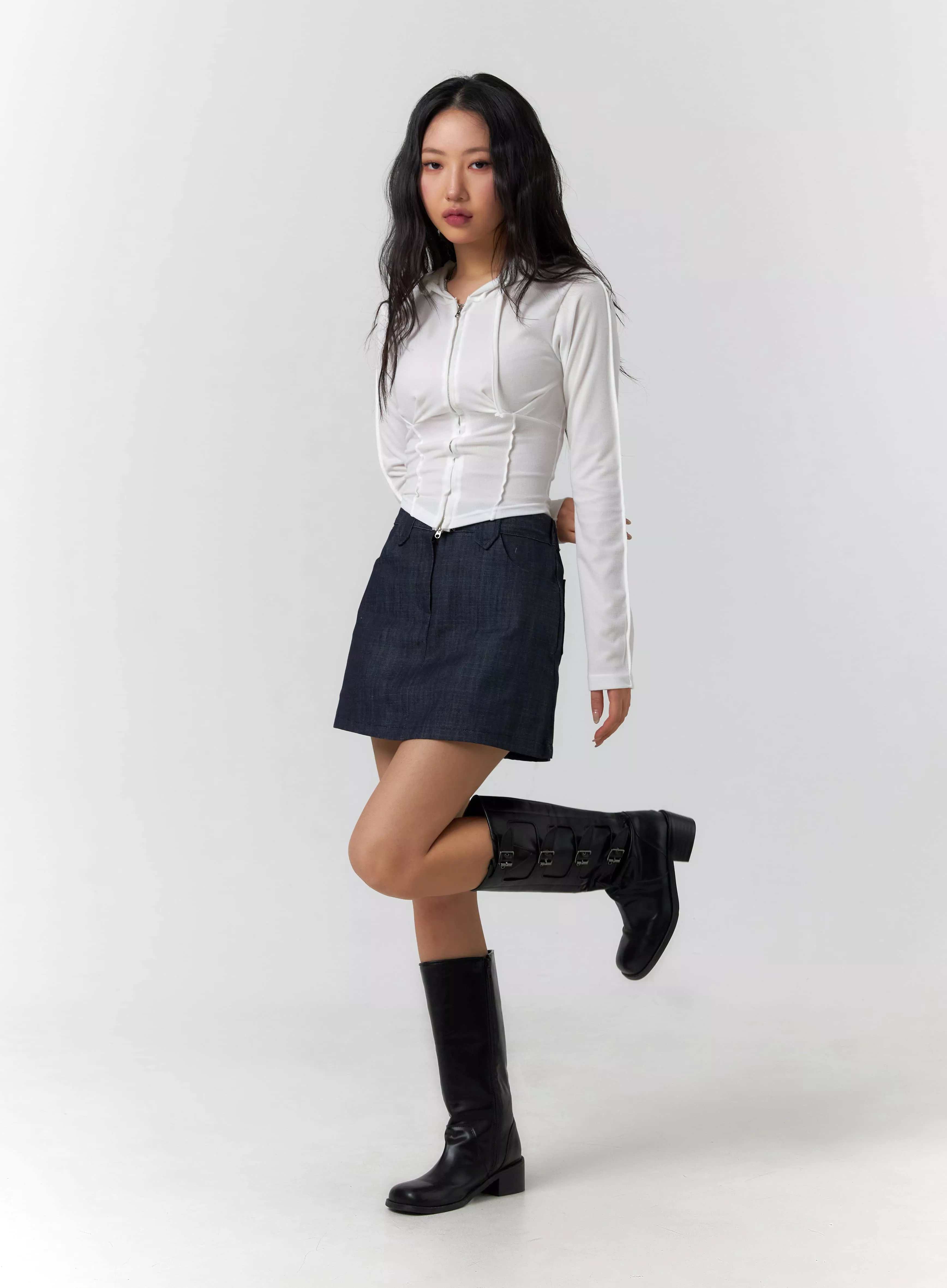 A-Line Denim Mini Skirt CF405