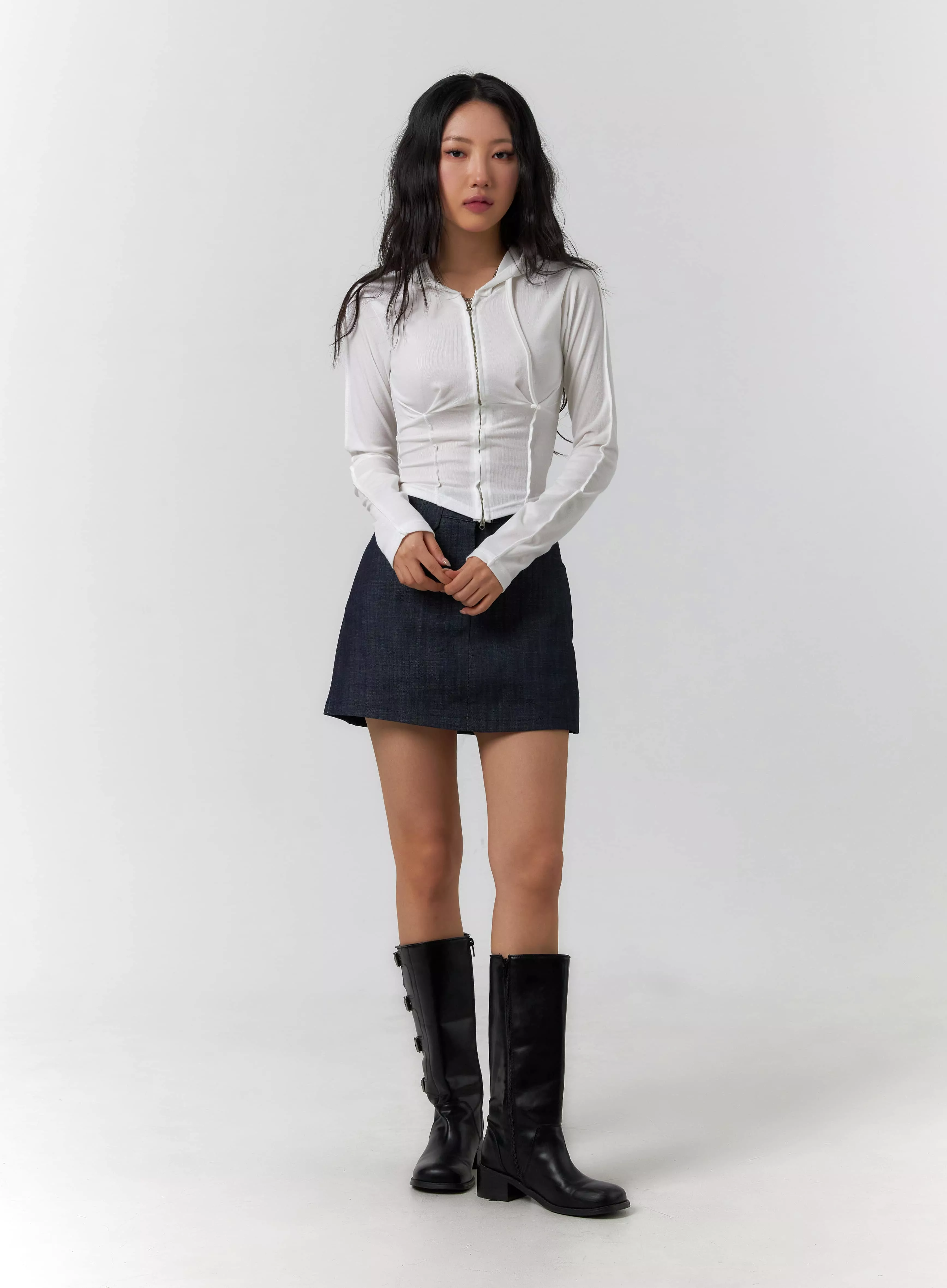 A-Line Denim Mini Skirt CF405