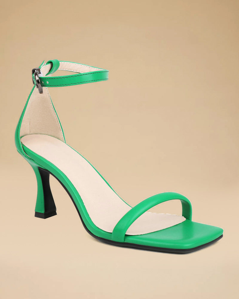 Adjustable Buckle Heeled Sandals