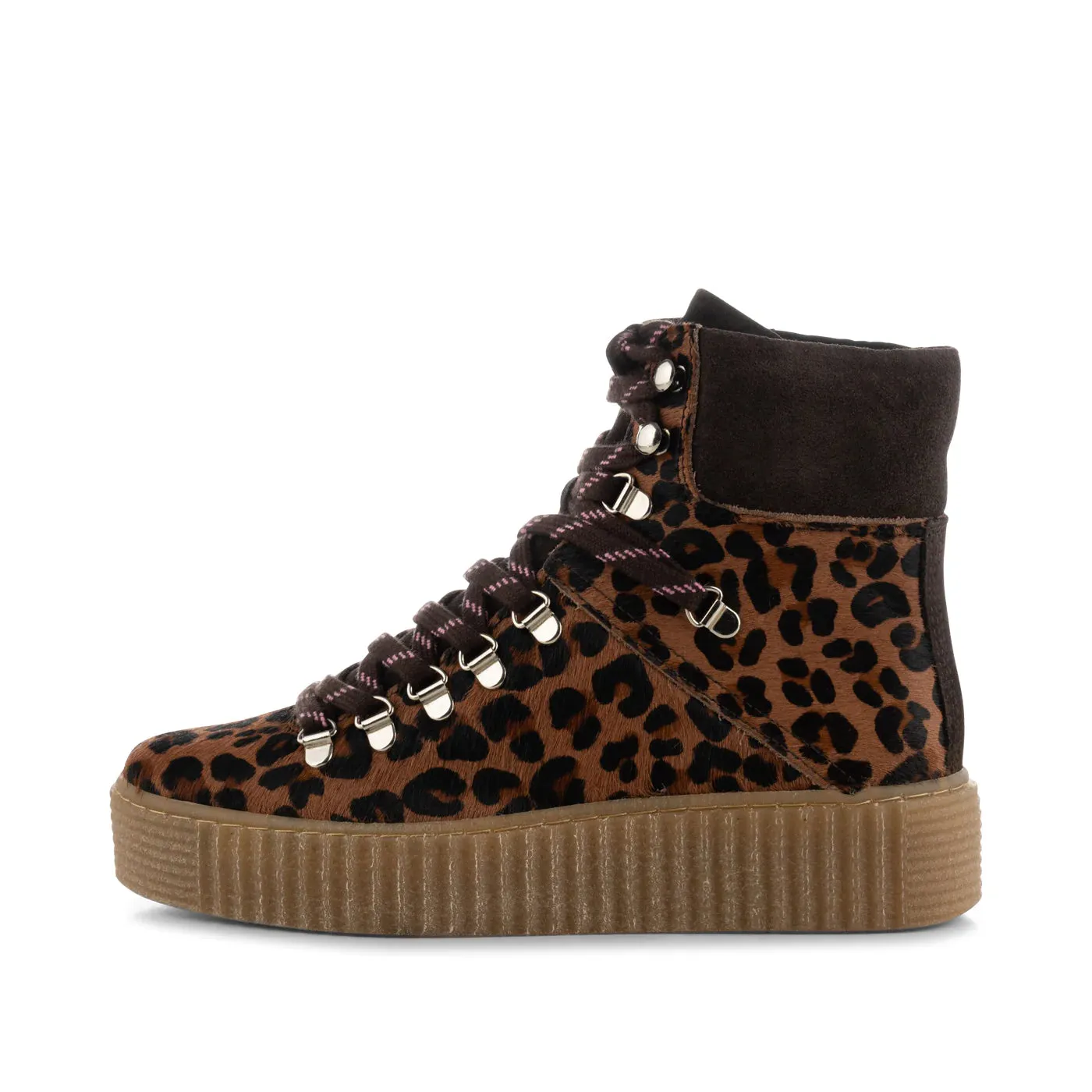 Agda Boot Suede Chesnut Leopard Pony