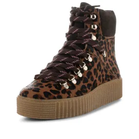 Agda Boot Suede Chesnut Leopard Pony