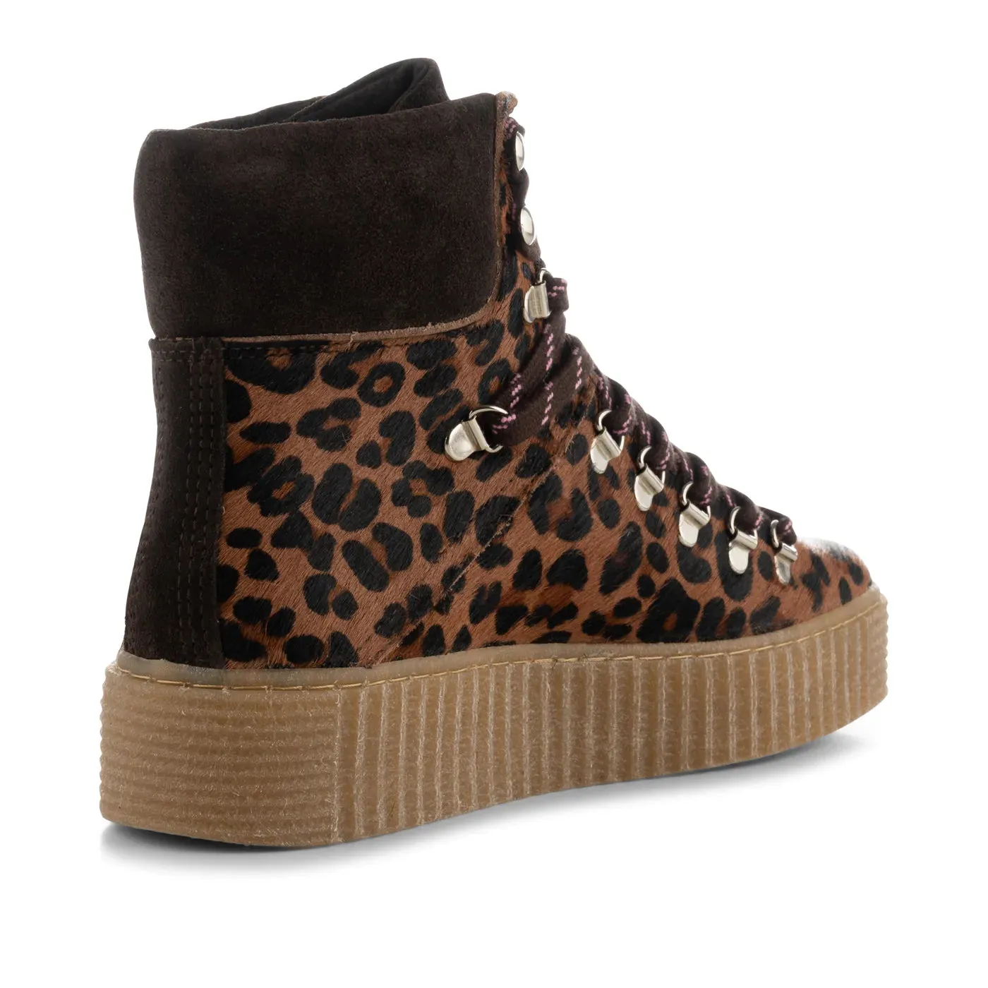 Agda Boot Suede Chesnut Leopard Pony