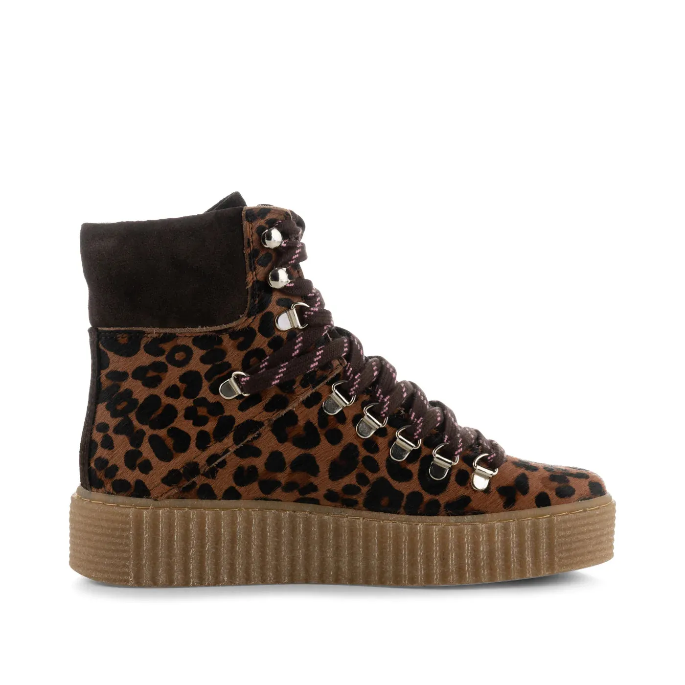 Agda Boot Suede Chesnut Leopard Pony