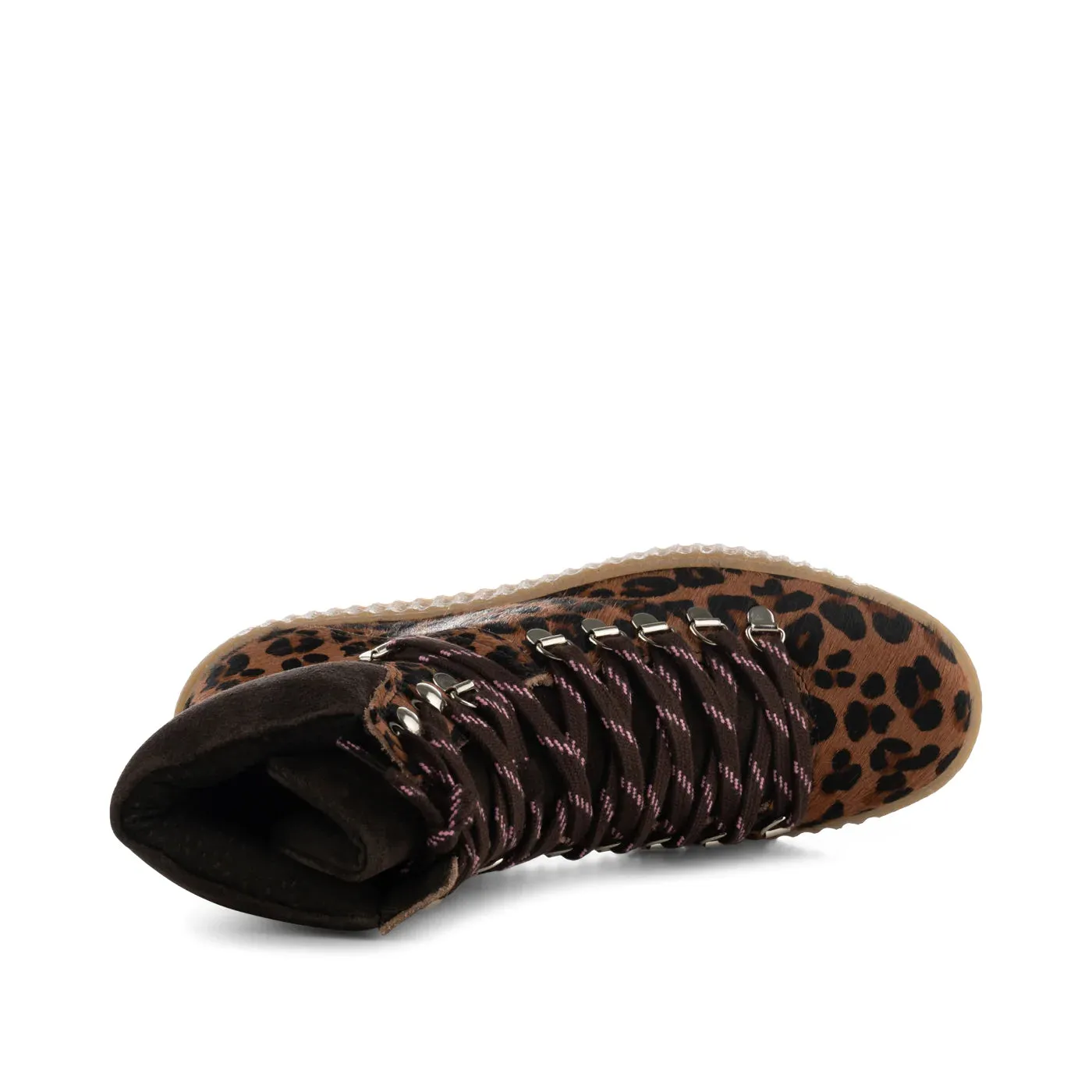 Agda Boot Suede Chesnut Leopard Pony