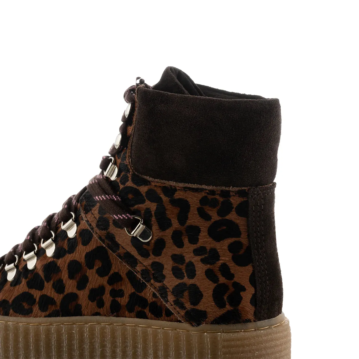 Agda Boot Suede Chesnut Leopard Pony