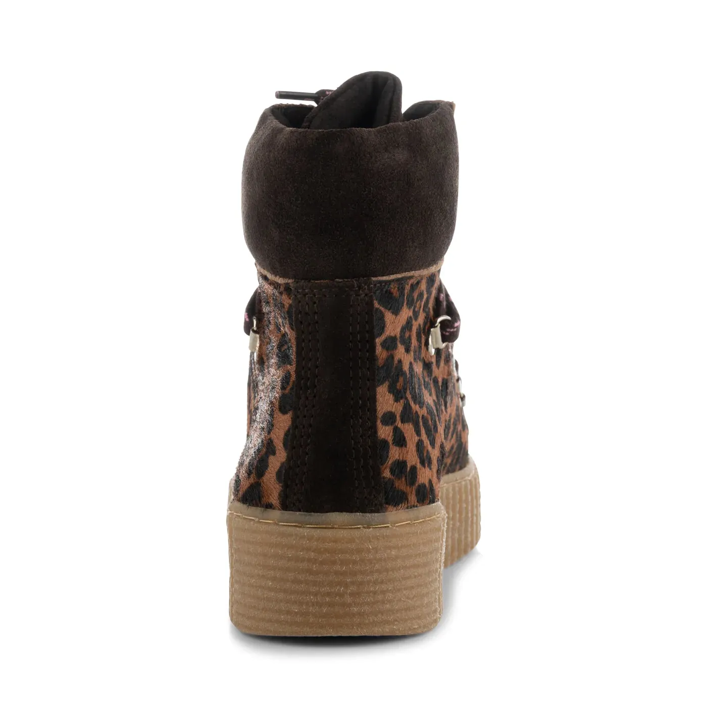 Agda Boot Suede Chesnut Leopard Pony