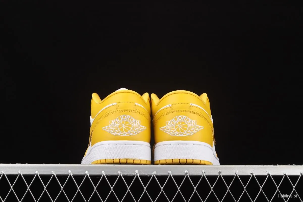 Air Jordan 1 Low white and yellow low side culture leisure sports shoes 553558-171