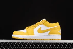 Air Jordan 1 Low white and yellow low side culture leisure sports shoes 553558-171