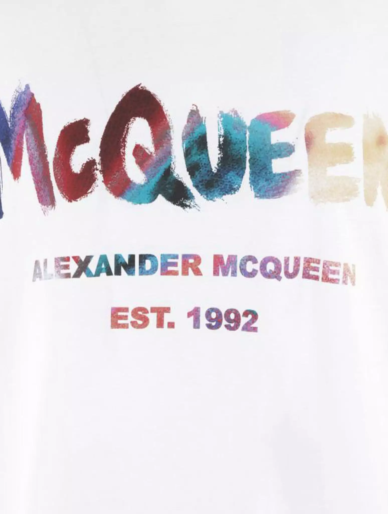 Alexander mcqueen men`s white mcqueen graffiti t-shirt