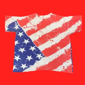 American Flag Paint All Over T-Shirt XL