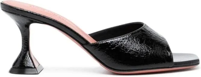 Amina Muaddi Lupita 80mm leather mules Black