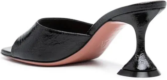 Amina Muaddi Lupita 80mm leather mules Black