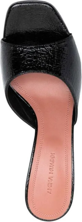 Amina Muaddi Lupita 80mm leather mules Black