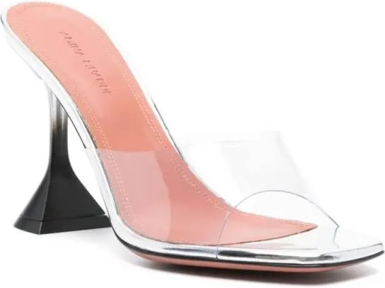 Amina Muaddi Lupita 95mm transparent mules White