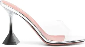 Amina Muaddi Lupita 95mm transparent mules White