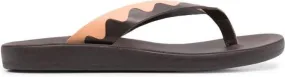 Ancient Greek Sandals Ammos two-tone leather flip-flops Brown