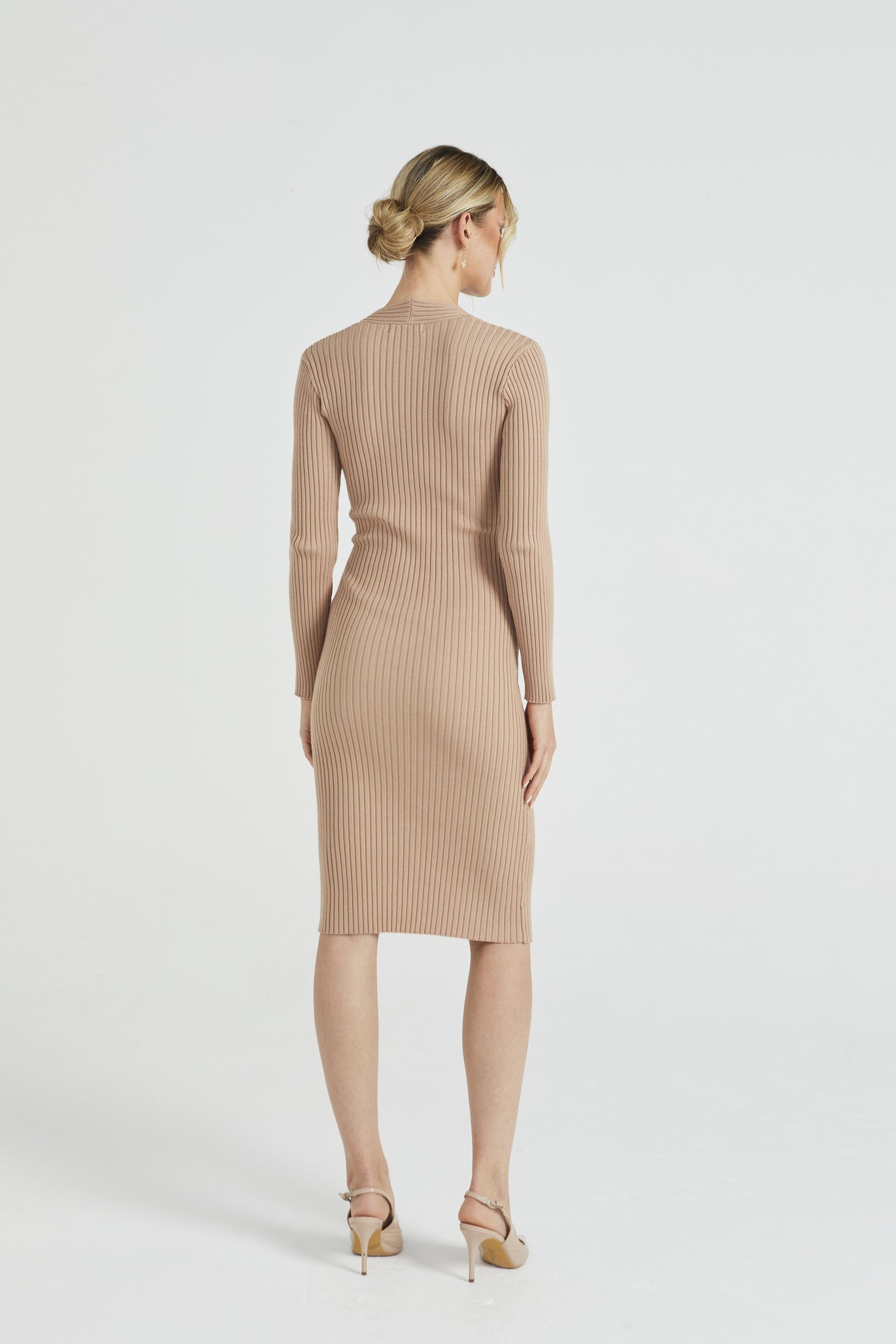 Angeleye Bodycon Ribbed Midi Dress