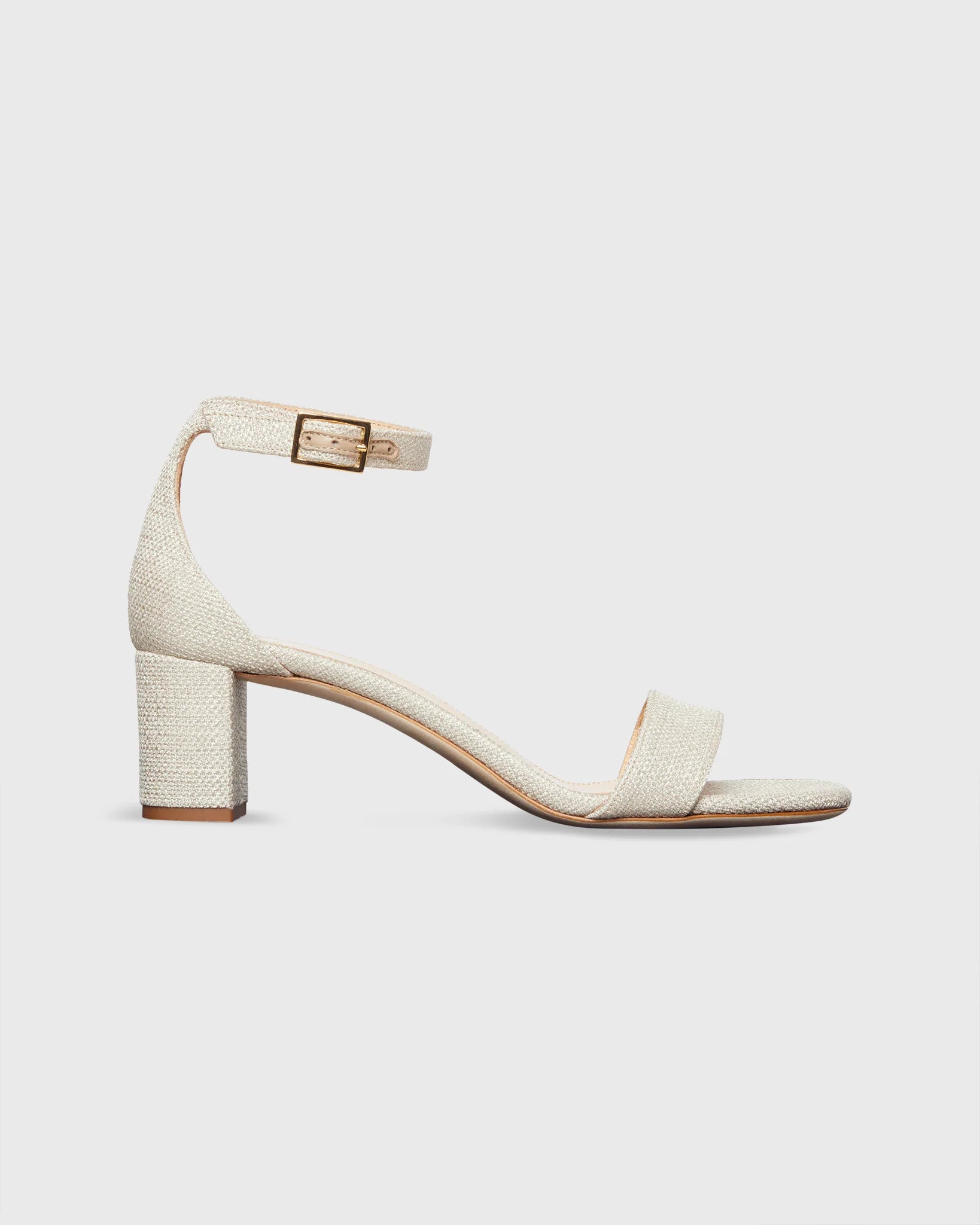 Ann Mashburn Ankle-Wrap Block Heel Natural Raffia