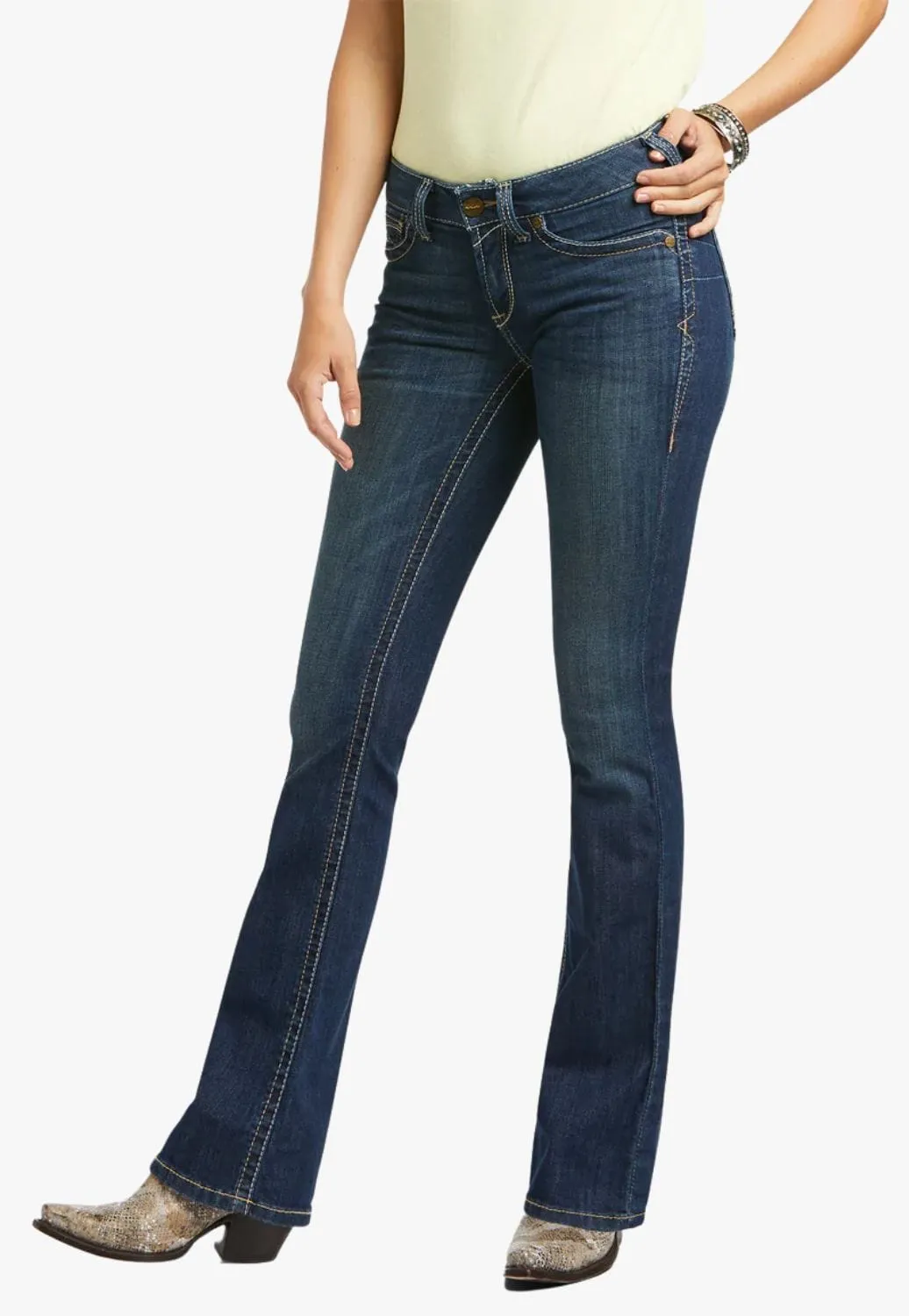 Ariat Womens REAL Mid Rise Boot Cut Jean