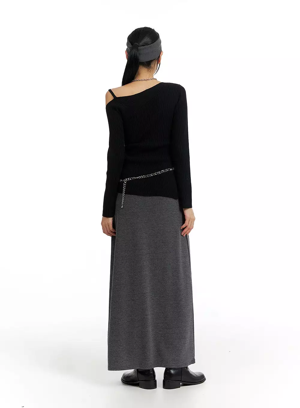 Basic Banded Maxi Skirt IF402