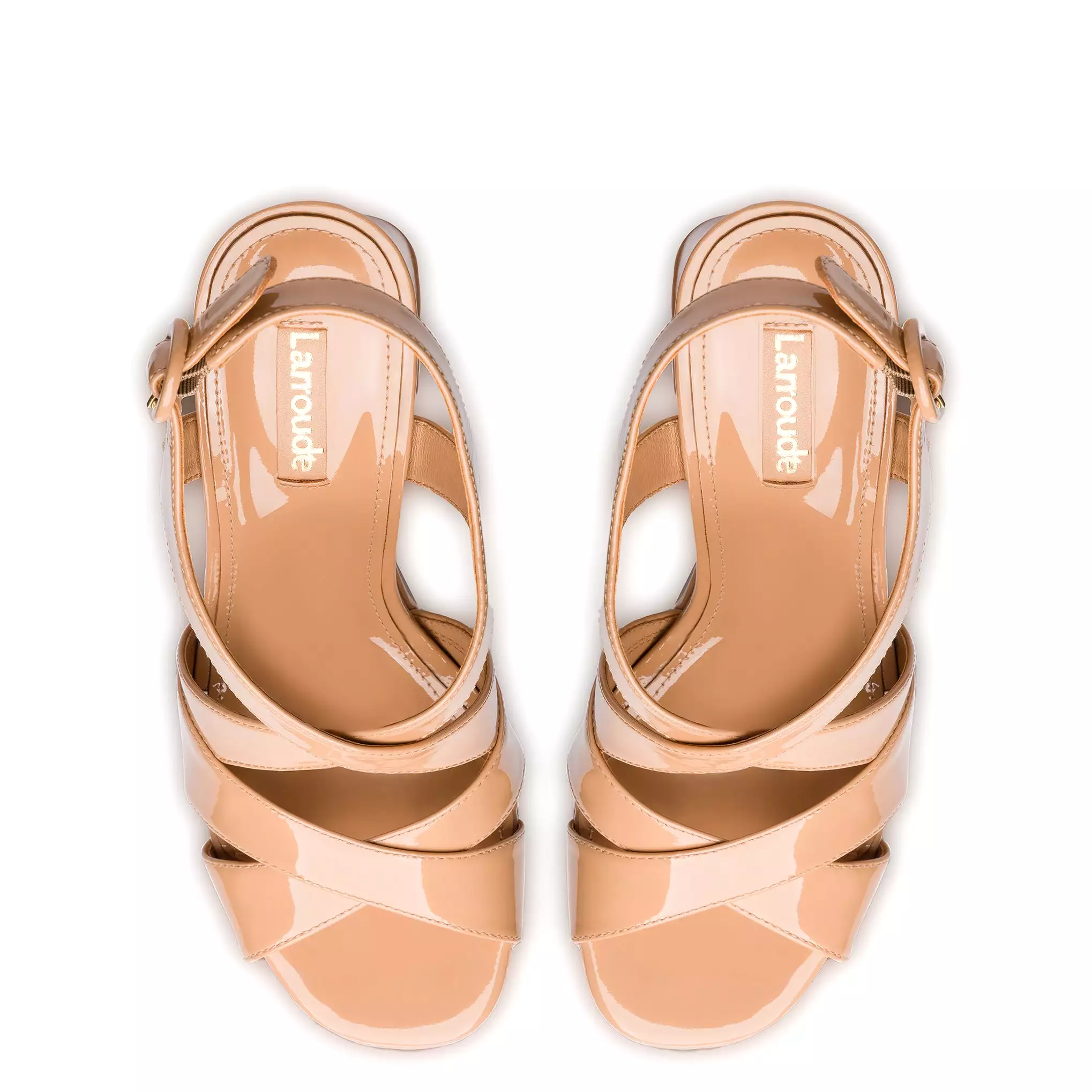 Bee Sandal In Tan Patent Leather