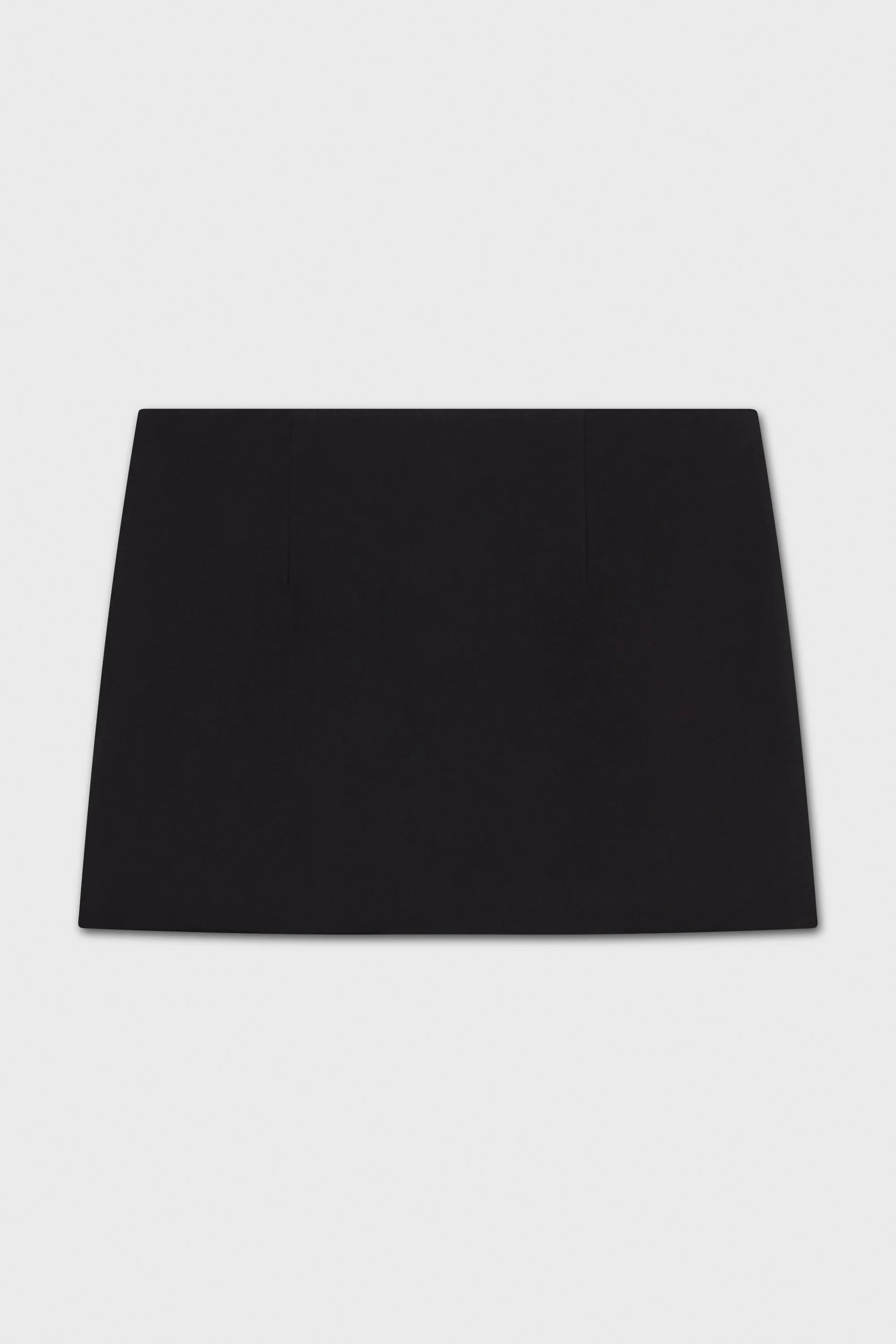 BLACK RAW EDGE MINI SKIRT