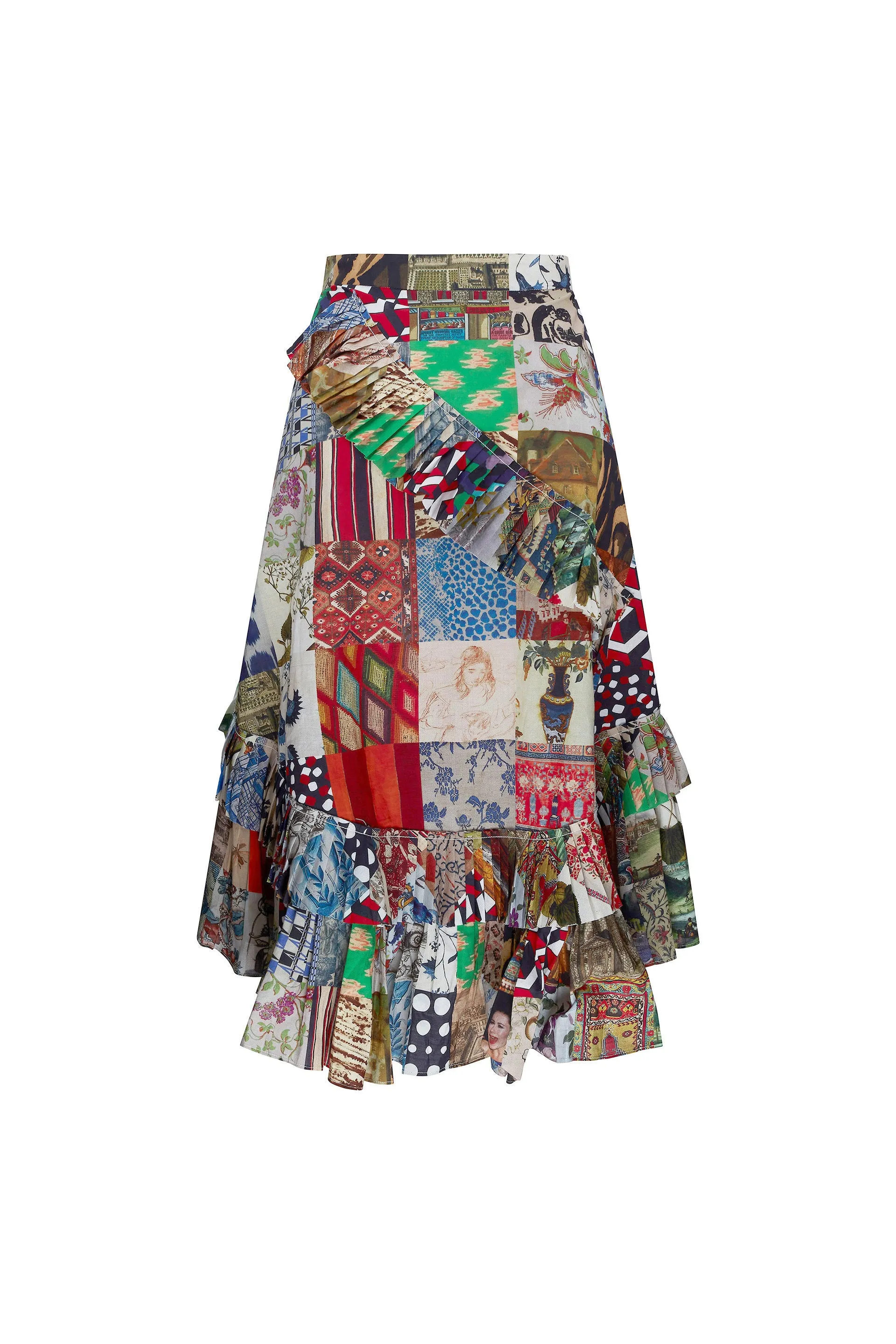 'BLOOMSBURY COLLAGE' SUMMER RUFFLED SKIRT