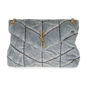 Blue Denim Medium Puffer Bag