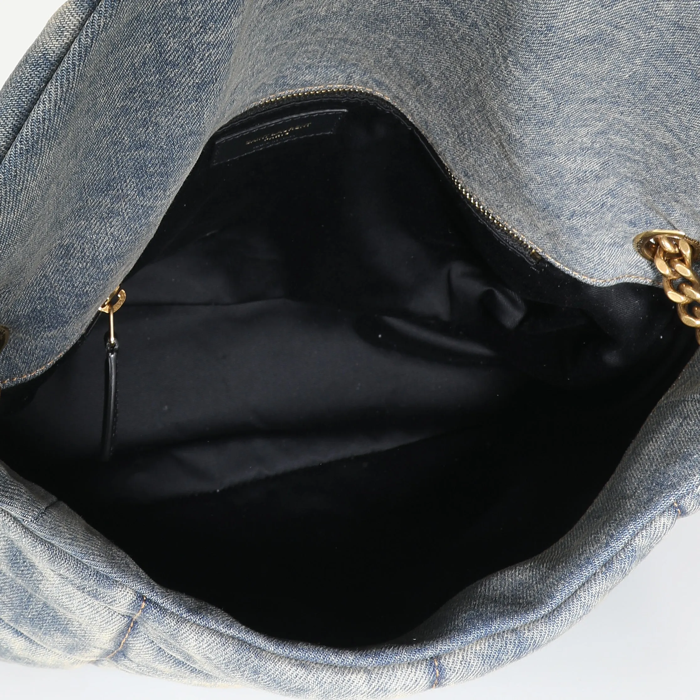 Blue Denim Medium Puffer Bag