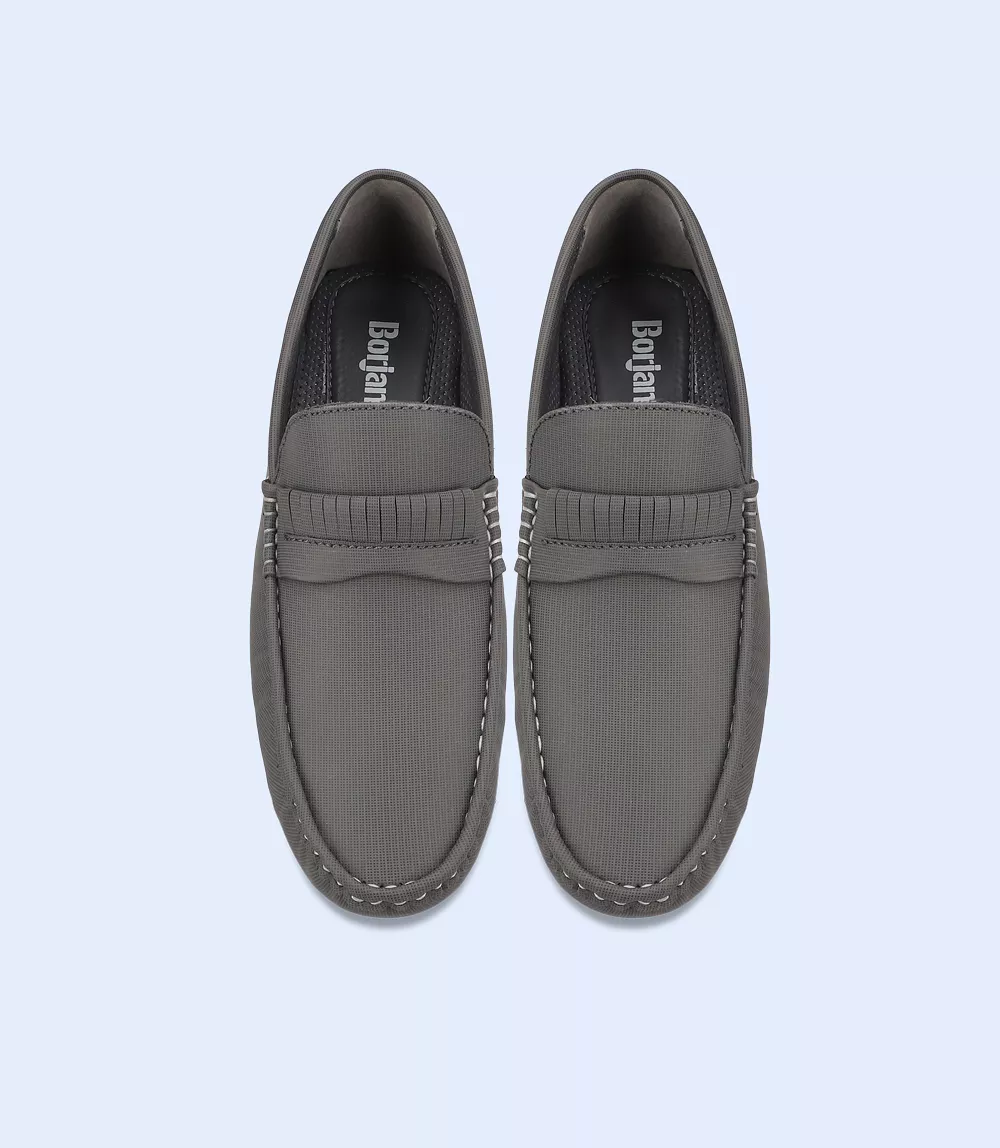 BM5221-GREY-Men Driving Moccasins