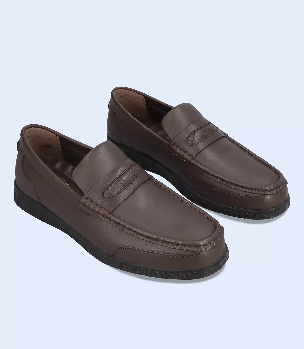 BM5233-BROWN-Men Driving Moccasins