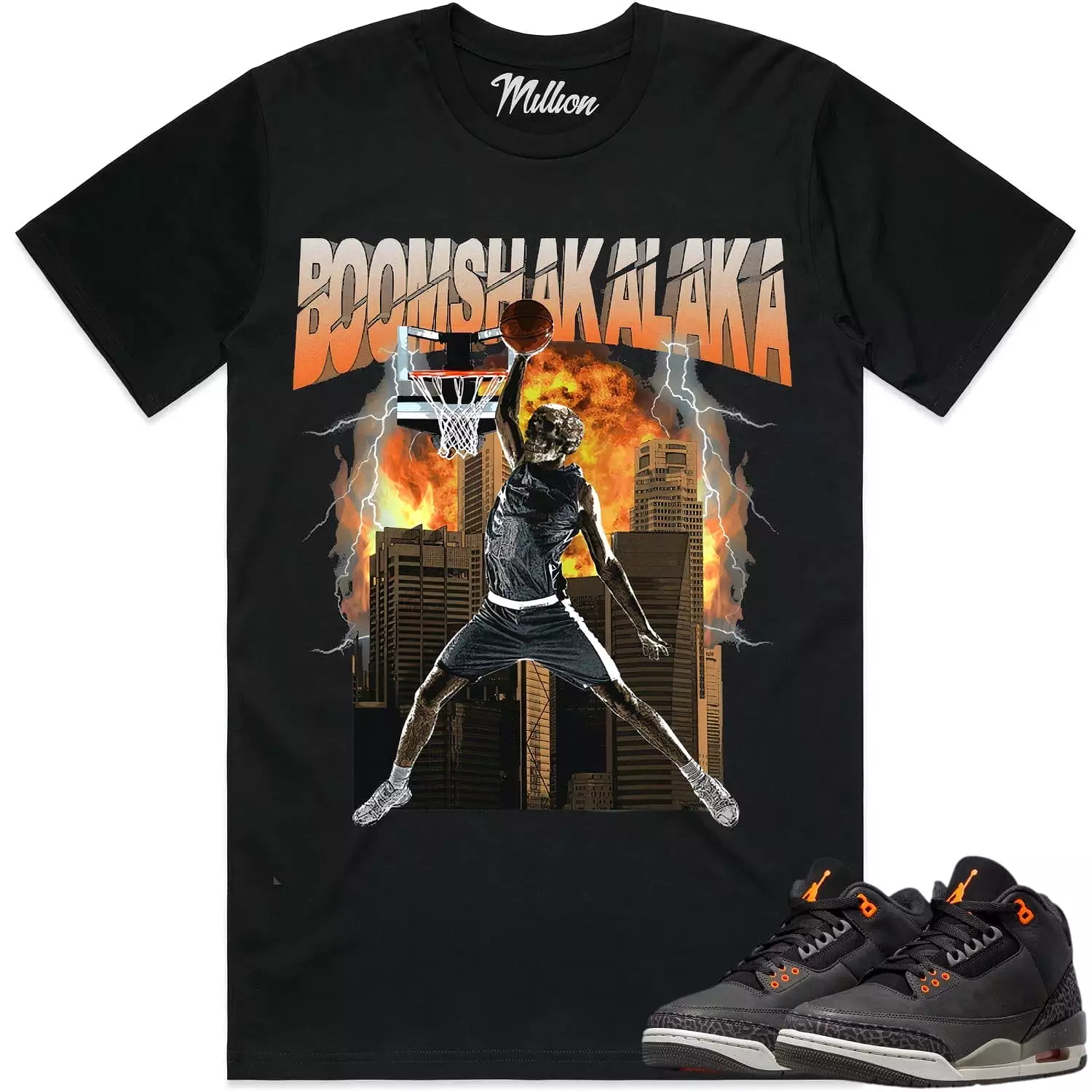 BOOMSHAKALKA : Black Sneaker Tees Shirt