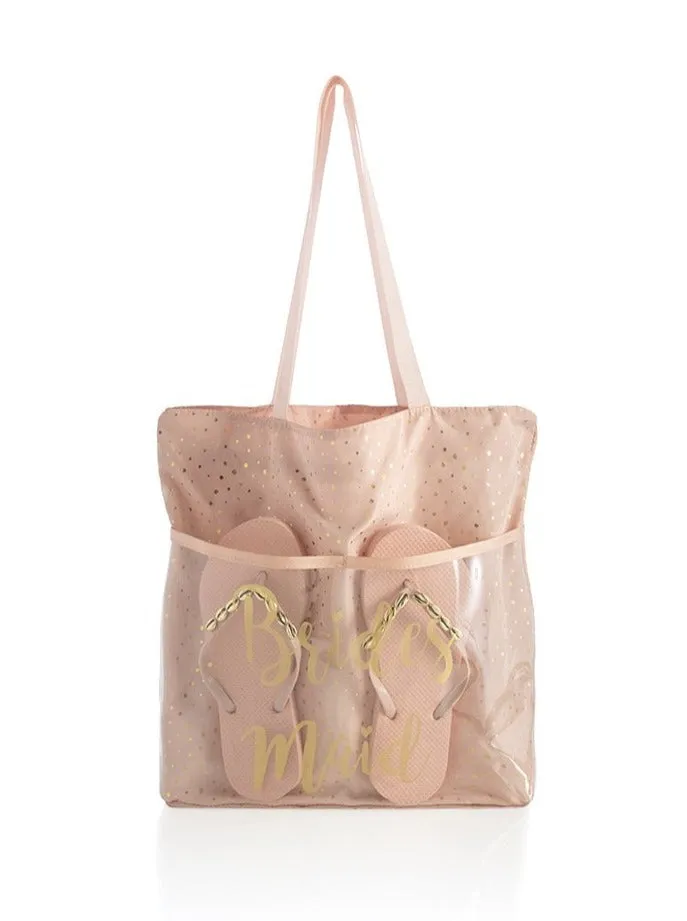 Bridesmaid Tote & Flip Flop Set