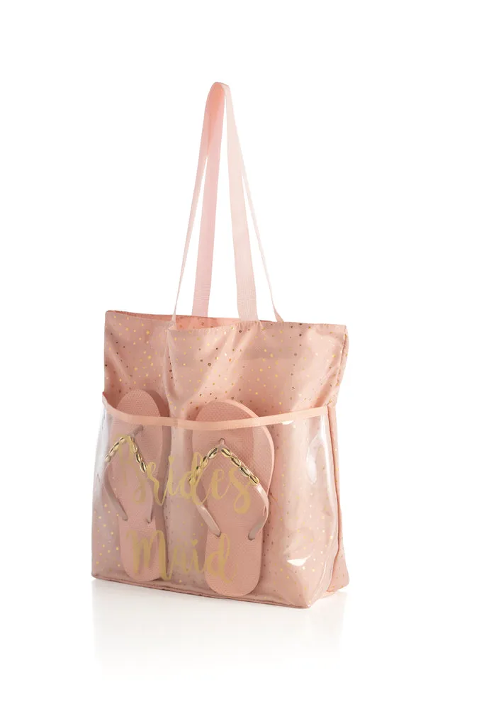 Bridesmaid Tote & Flip Flop Set