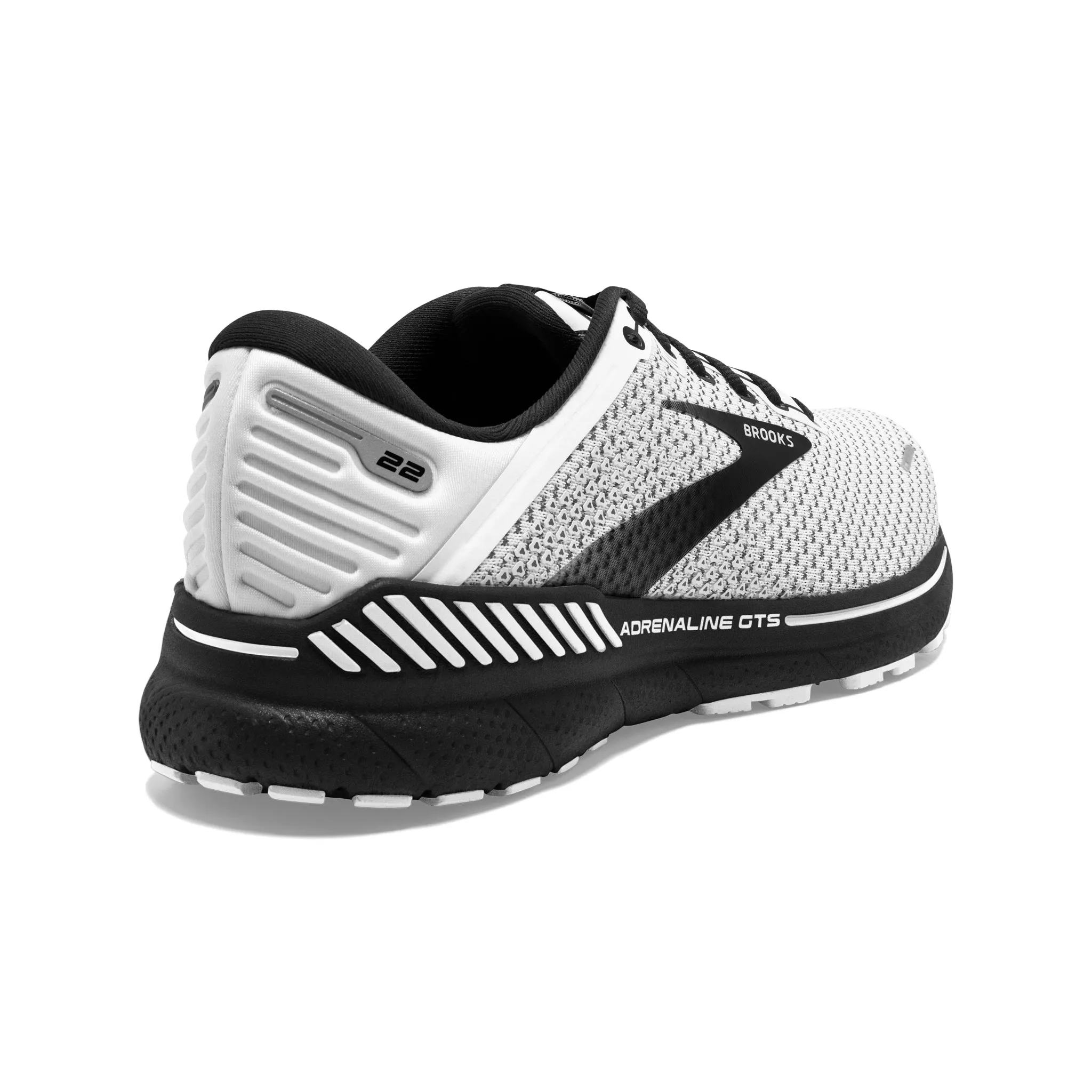 Brooks Men's 110366 135 Adrenaline GTS 22 White/Grey/Black Cushion Support Running Shoes