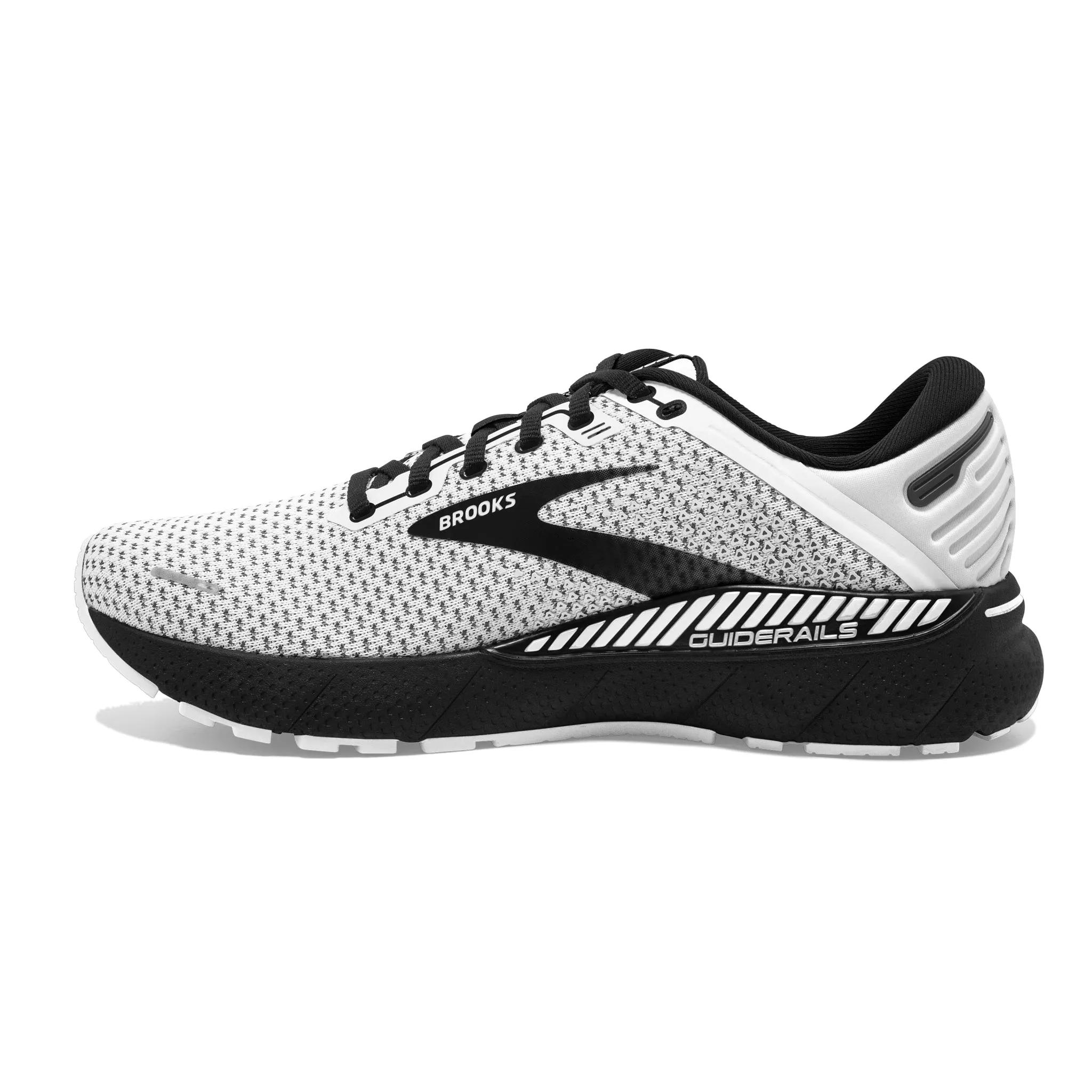 Brooks Men's 110366 135 Adrenaline GTS 22 White/Grey/Black Cushion Support Running Shoes