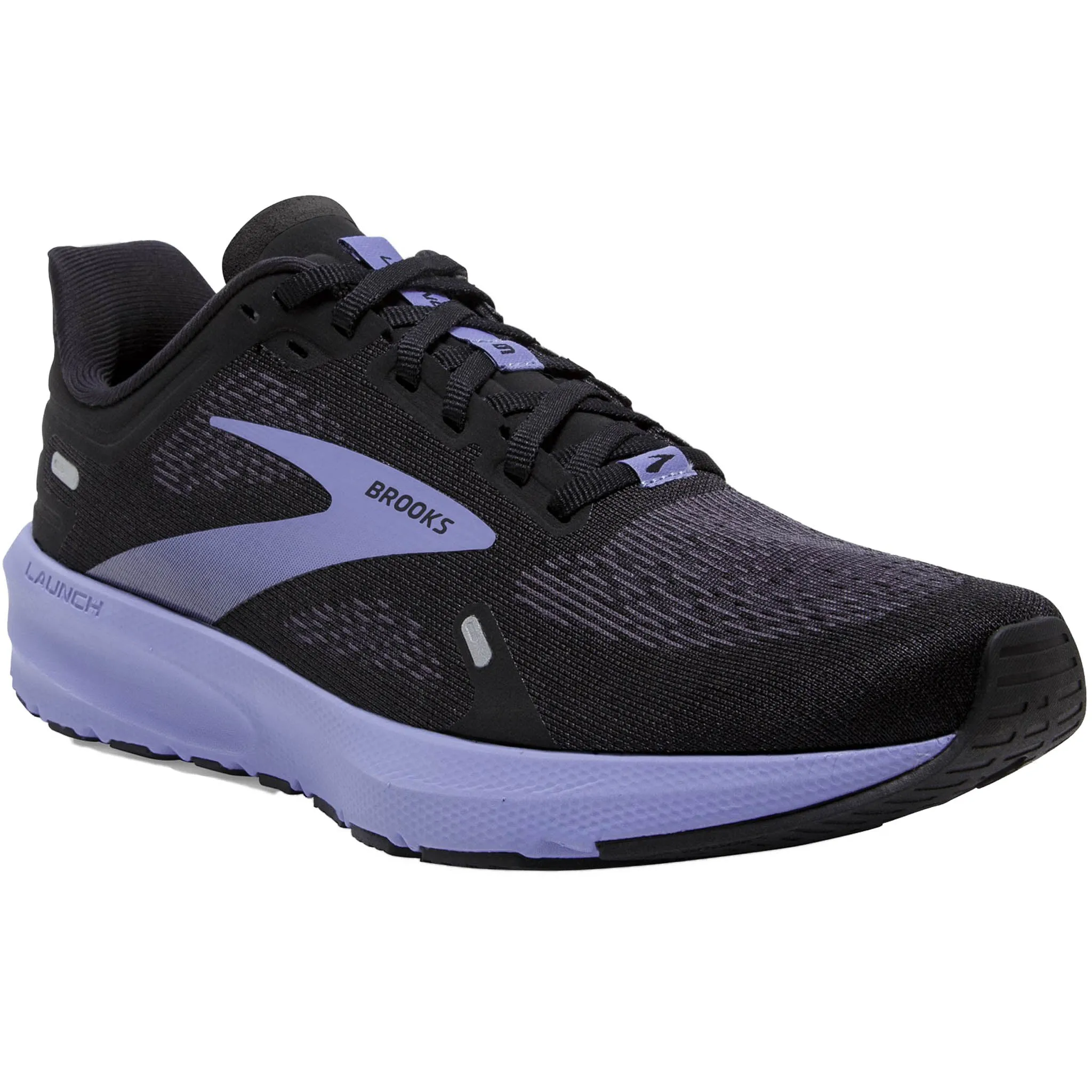 Brooks Women's 120373 060 Launch 9 Black Ebony Purple Speed Neutral Running Shoes