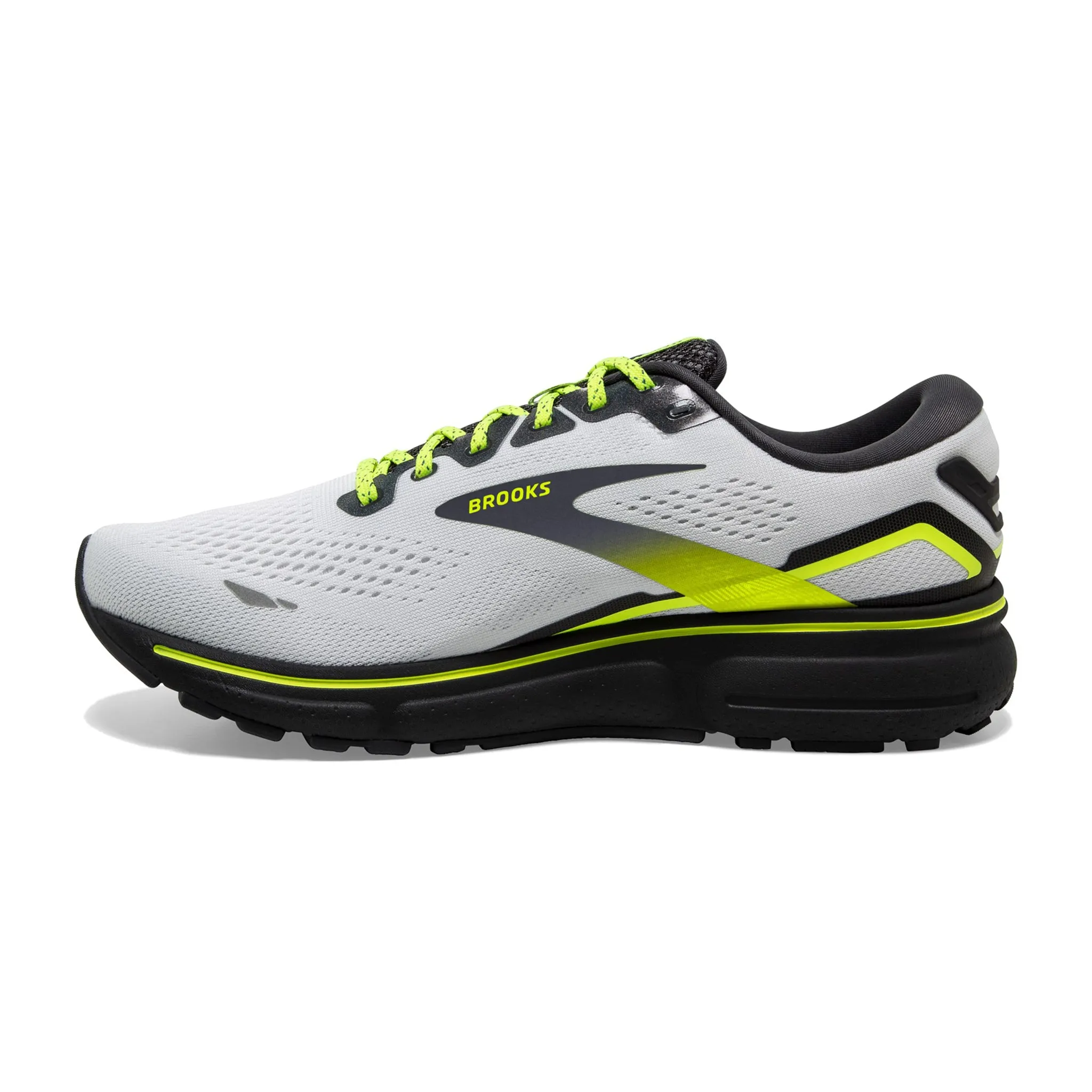 Brooks Women's 120380 125 Ghost 15 White Ebony Nightlife Cushion Neutral Running Shoes