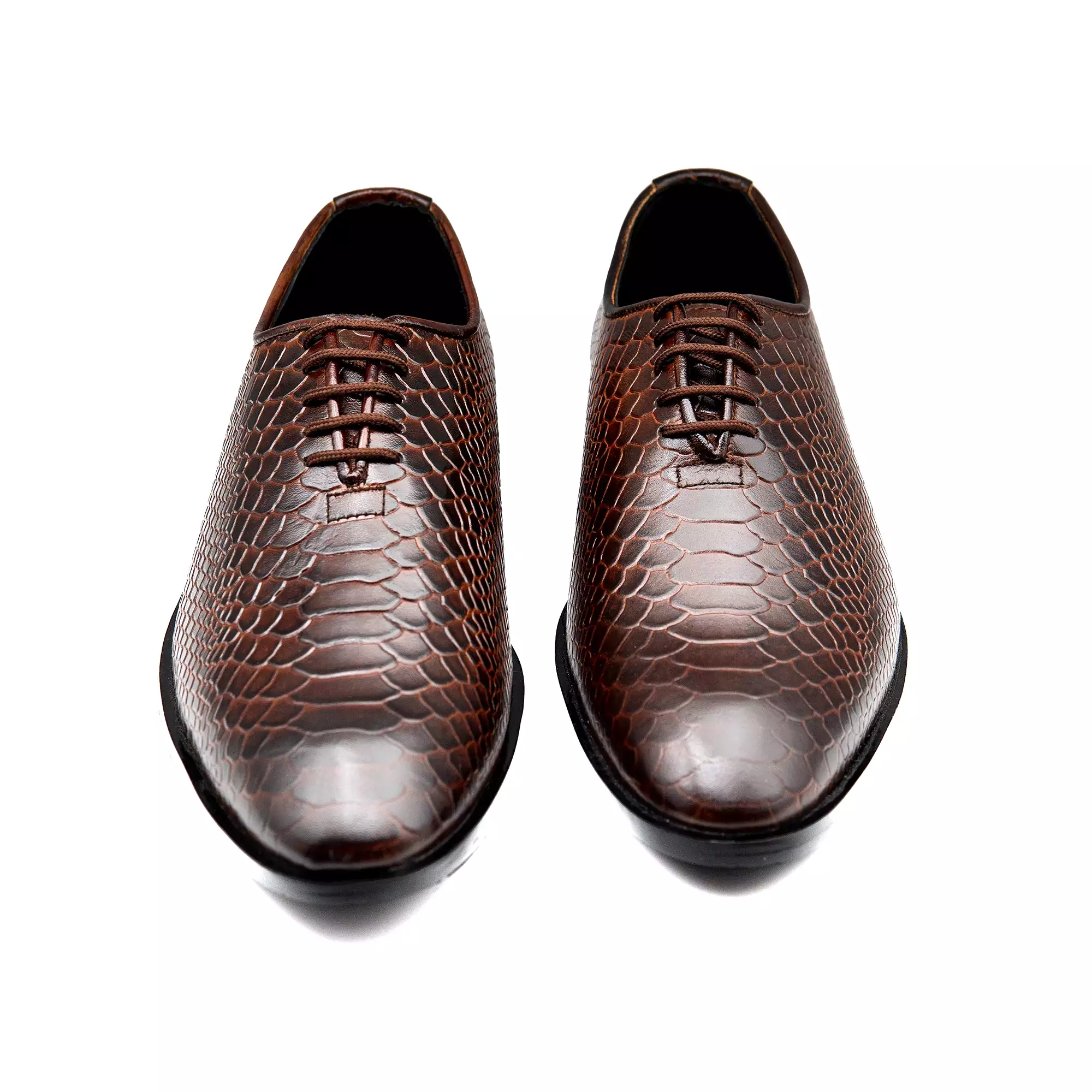 Brown Textured Executive Men Shoes