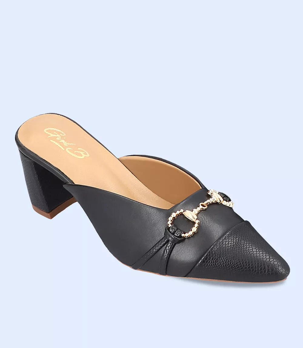 BW8169-BLACK-Women Casual Mules