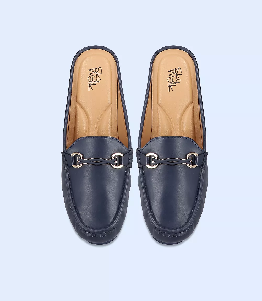 BW8286-NAVY-Women Comfort Mules