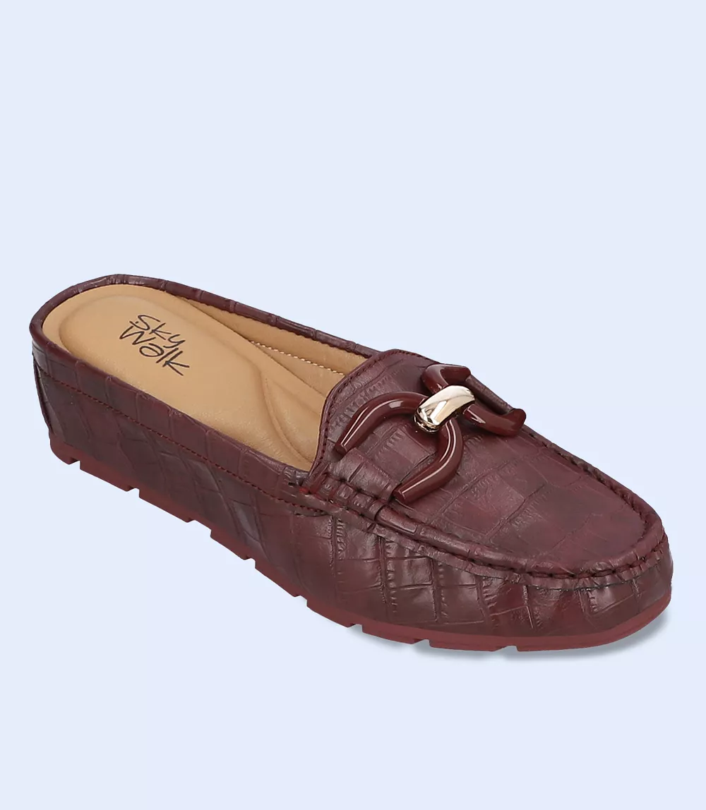 BW8288-MAROON-Women Comfort Mules