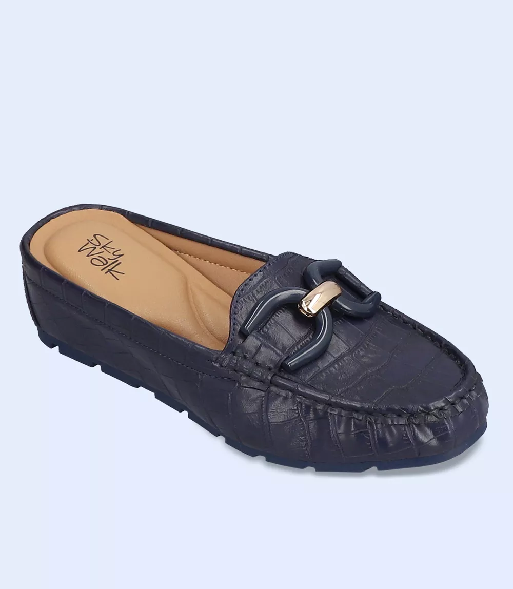 BW8288-NAVY-Women Comfort Mules