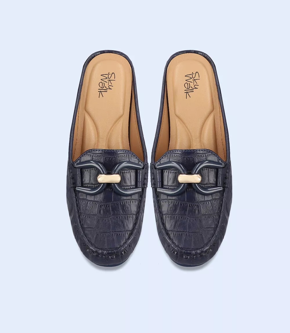 BW8288-NAVY-Women Comfort Mules