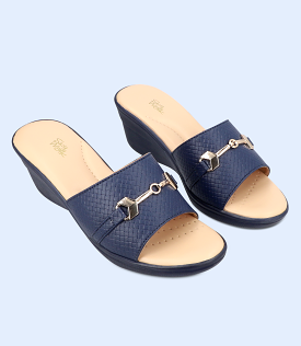 BW9265-NAVY-Women Comfort Slippers