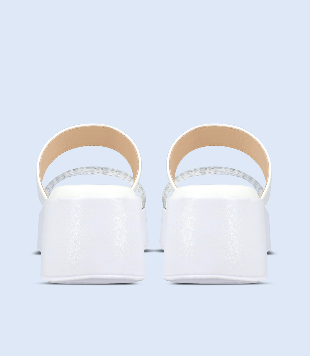 BW9999-WHITE-Women Platform Slipper