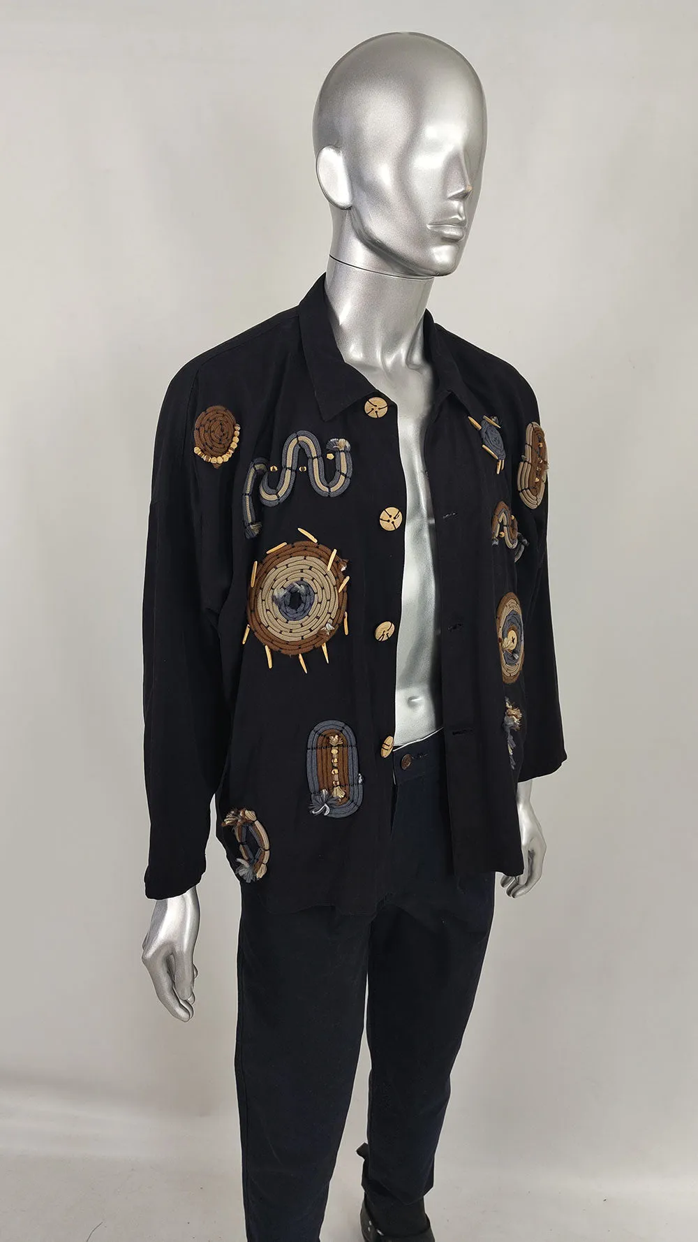 Calugi e Giannelli Vintage Mens Wooden Beaded Coat, 1980s